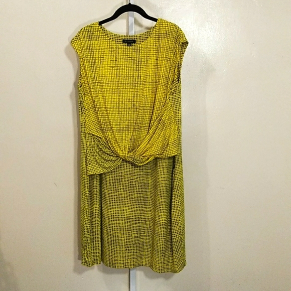 Dresses Halston Yellow Gray Dress Nwot Poshmark